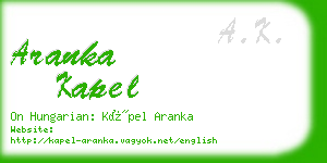 aranka kapel business card